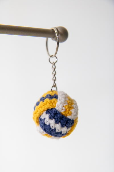 Volleyball Crochet Keychain