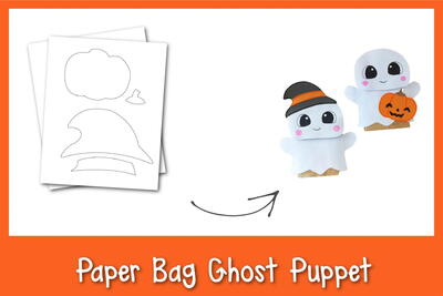 Paper Bag Ghost Puppet