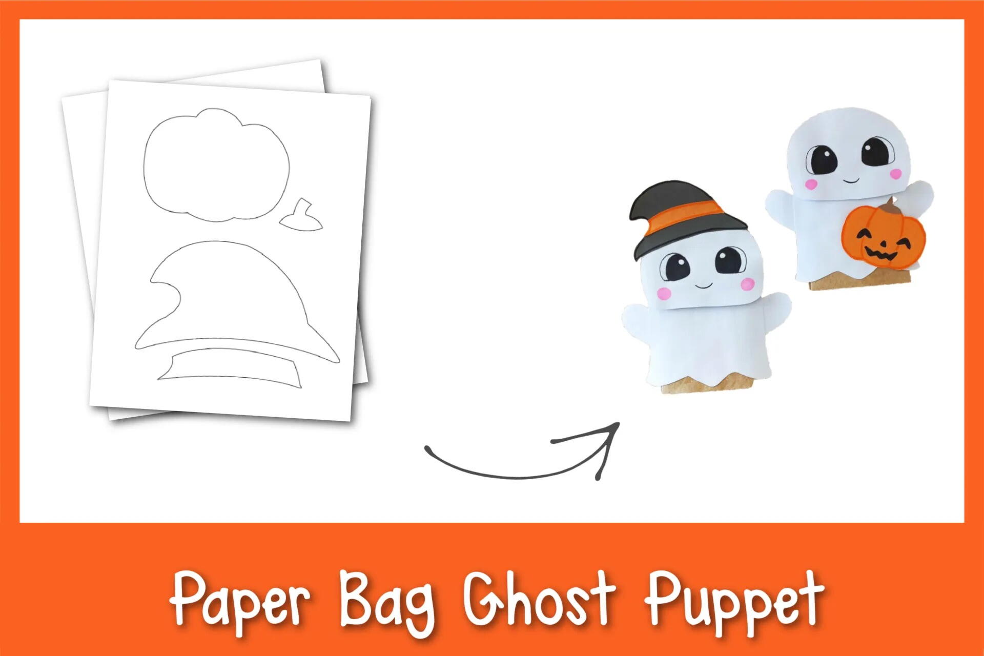 Paper Bag Ghost Puppet | AllFreePaperCrafts.com