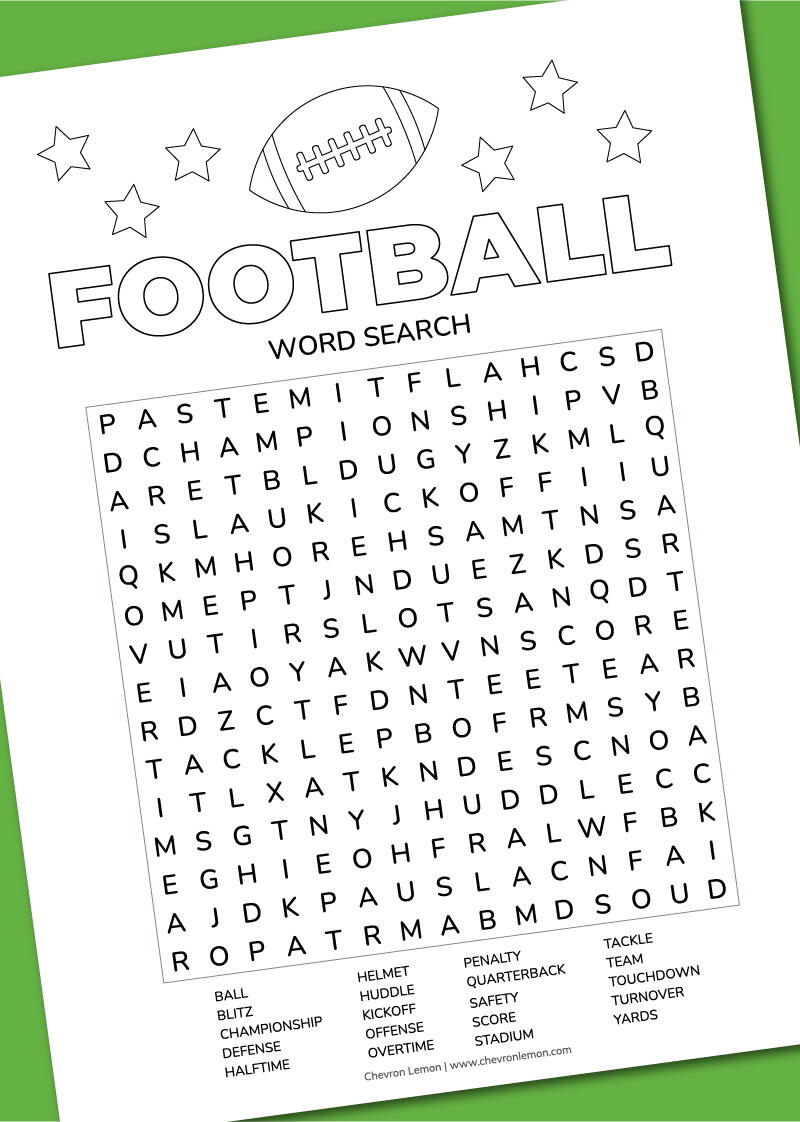 Football Word Searches Printable Football Word Searches Printable