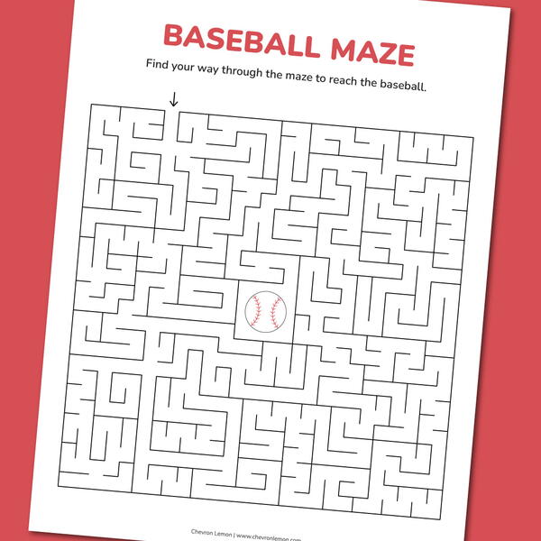 Printable Baseball Maze