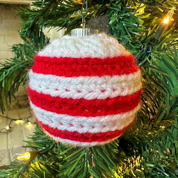 Candy Cane Stripe Bauble Ornament