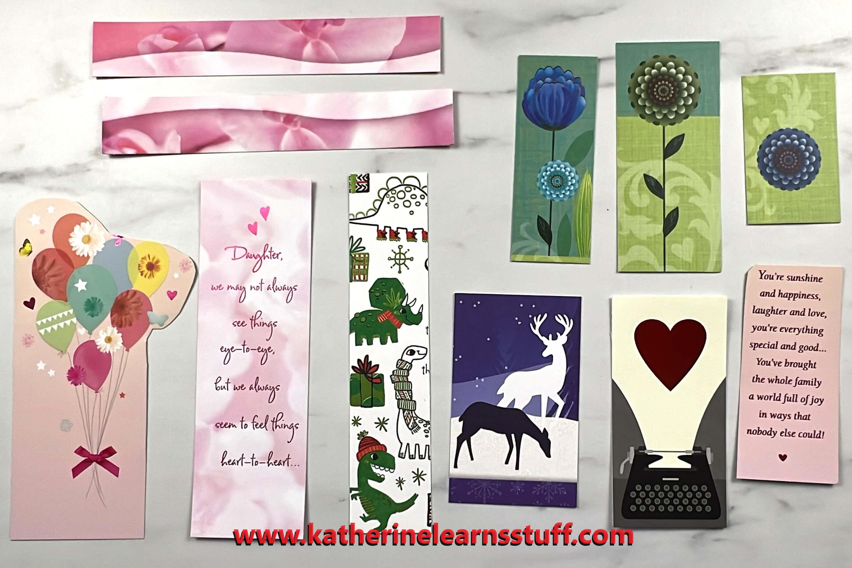 Cute Bookmarks From Old Cards | AllFreeHolidayCrafts.com