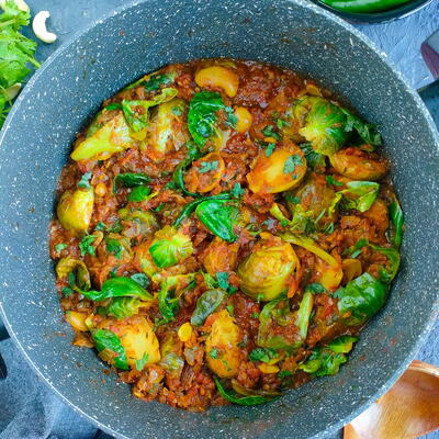 Easy One Pot Brussels Sprouts Curry (indian Spiced)