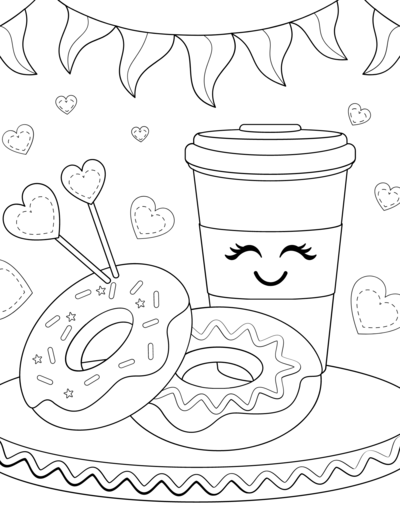 Free Printable Cute Kawaii Food Coloring Pages