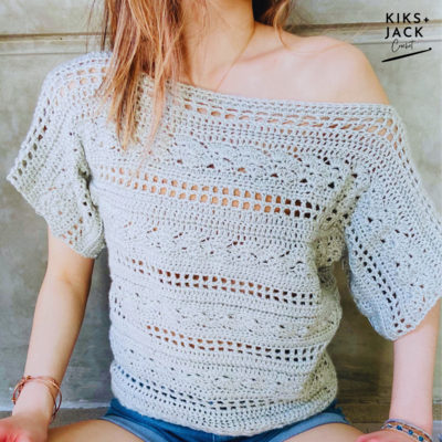 Sea To Sky Laced Short Sleeved Crochet Top