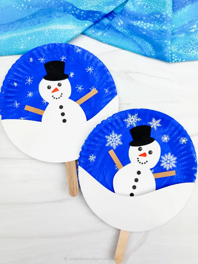 Moving Snowman Paper Plate Craft