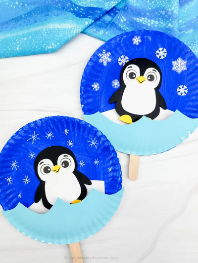 Moving Penguin Paper Plate Craft