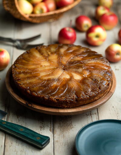 Best Ever Apple Upside Down Cake with Buttermilk and Chai Spice