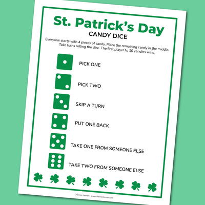 Printable St. Patrick’s Day Candy Dice