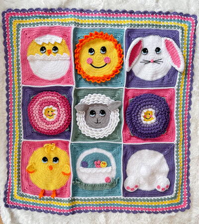 Easter Granny Square Blanket