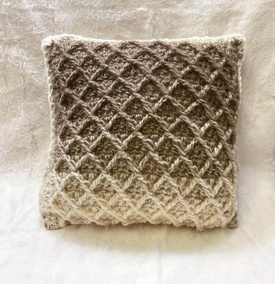 Diamond Stitch Crochet Pillow