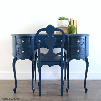 Charming Blue Antique Desk