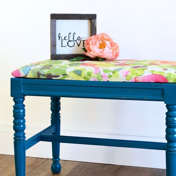 Cute Teal Wood Bench