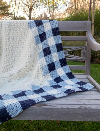 Gingham Edge Crochet Blanket