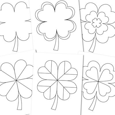 Printable Four-leaf Clover Coloring Pages