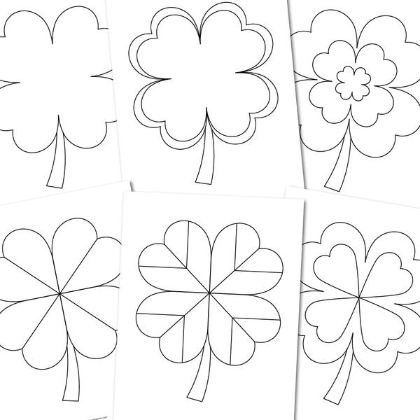Printable Four-leaf Clover Coloring Pages