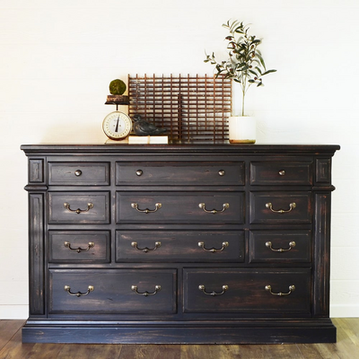 Distressed Black Dresser