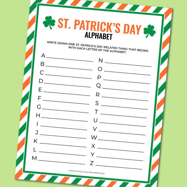 st patricks day alphabet worksheets