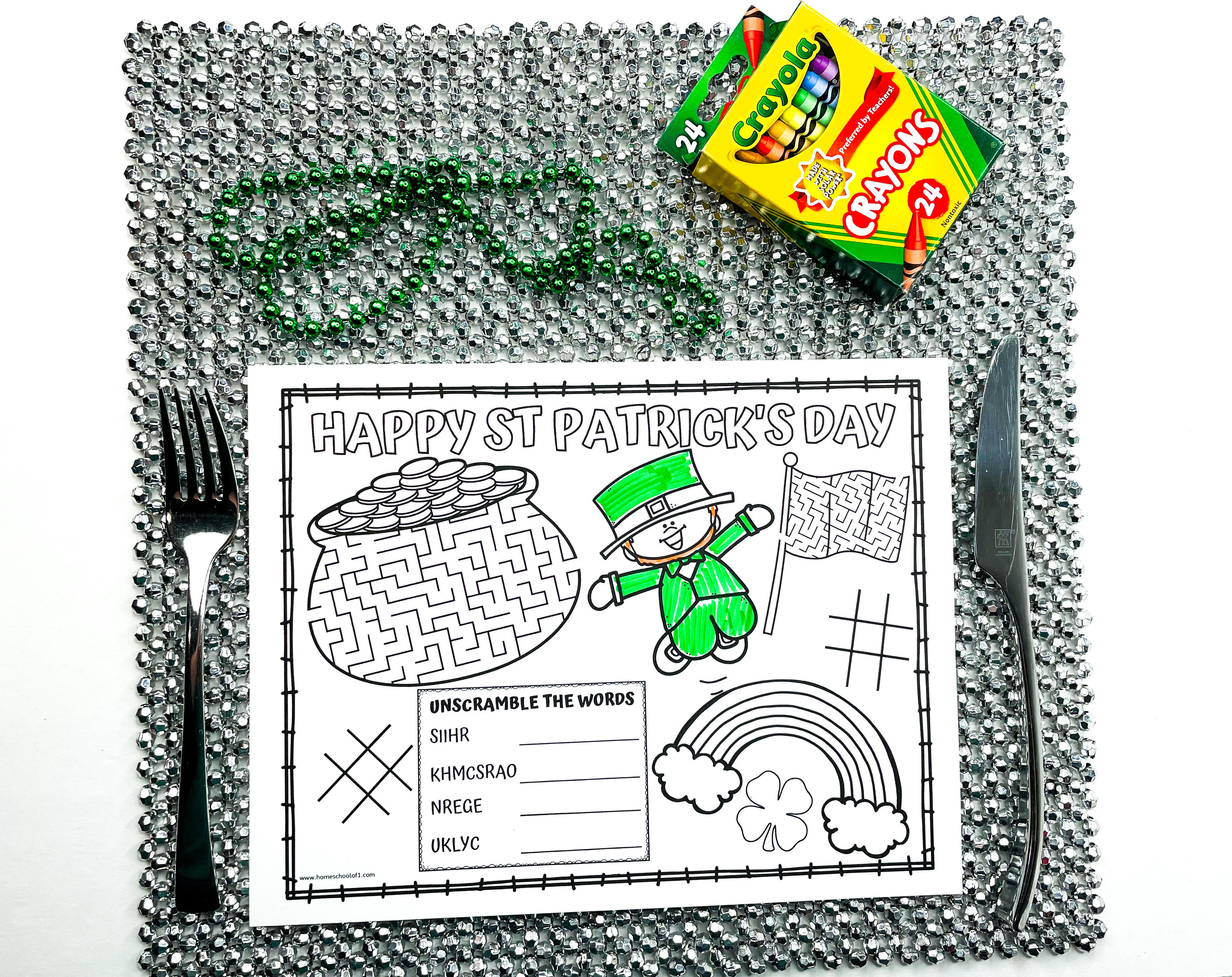 St Patrick’s Day Activity Placemats | AllFreeKidsCrafts.com