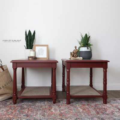 Thrifted Cane End Tables