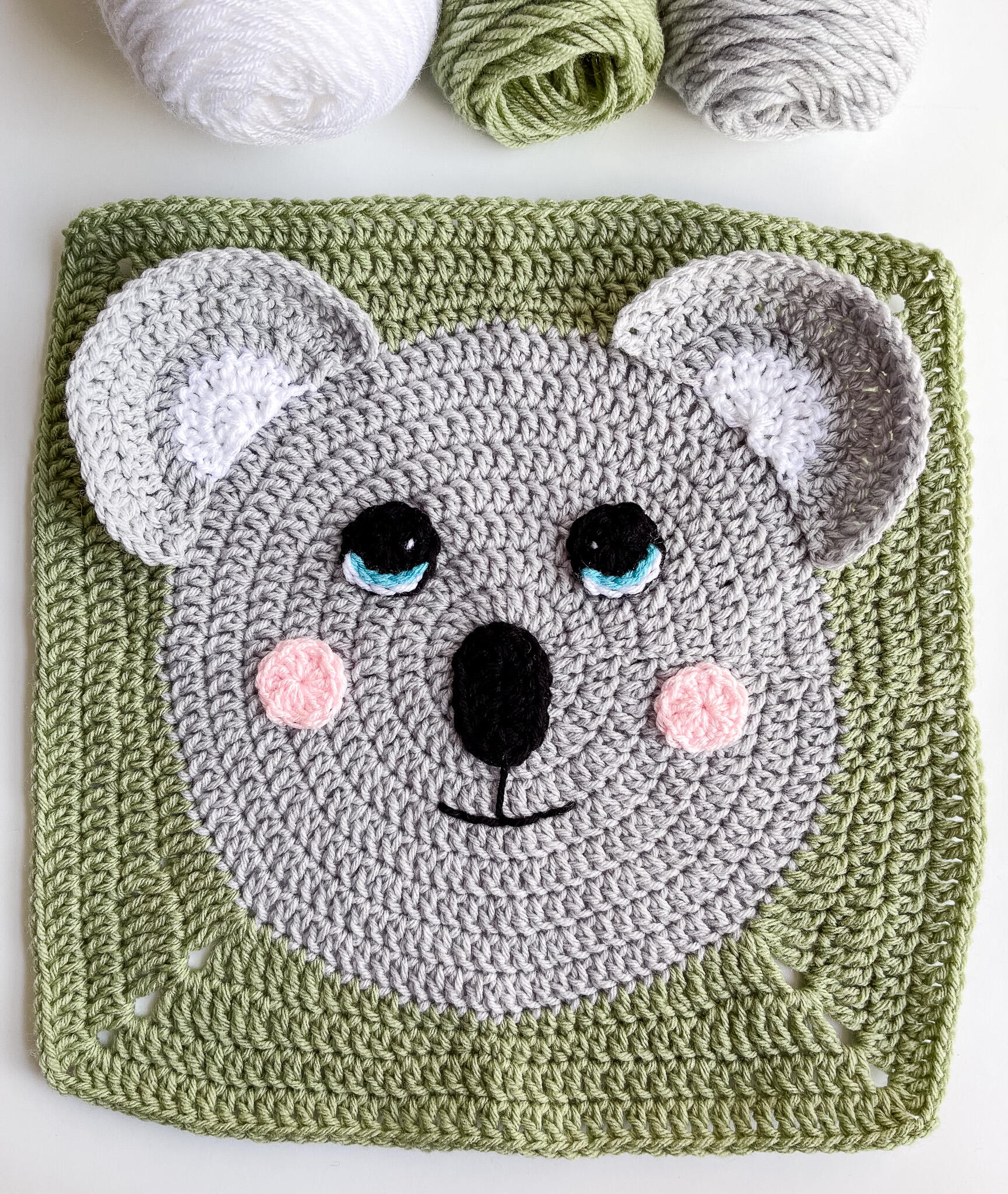 Koala Granny Square | AllFreeCrochet.com