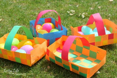 Paper Weaving Easter Basket
