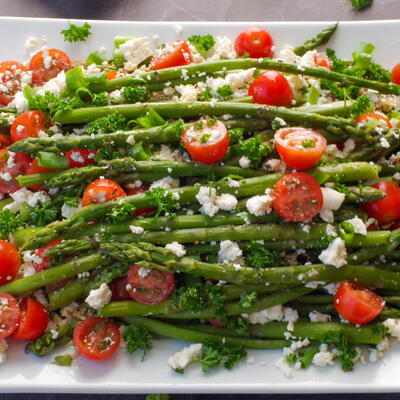 Steamed Asparagus And Tomato Salad