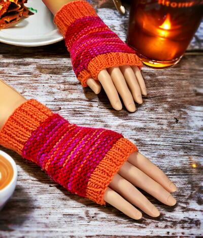 Easy To Knit Fingerless Gloves – Knit Flat On Straight Needles