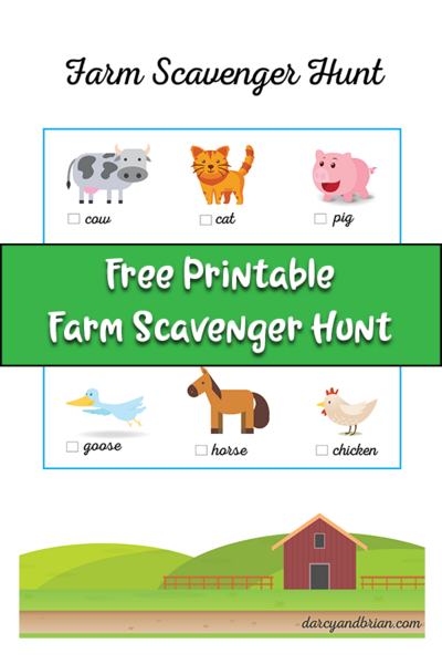 Free Printable Farm Scavenger Hunt For Kids