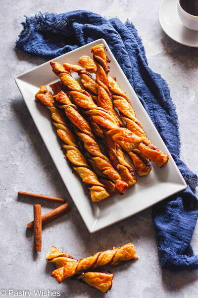 Puff Pastry Cinnamon Twists With Maple Syrup
