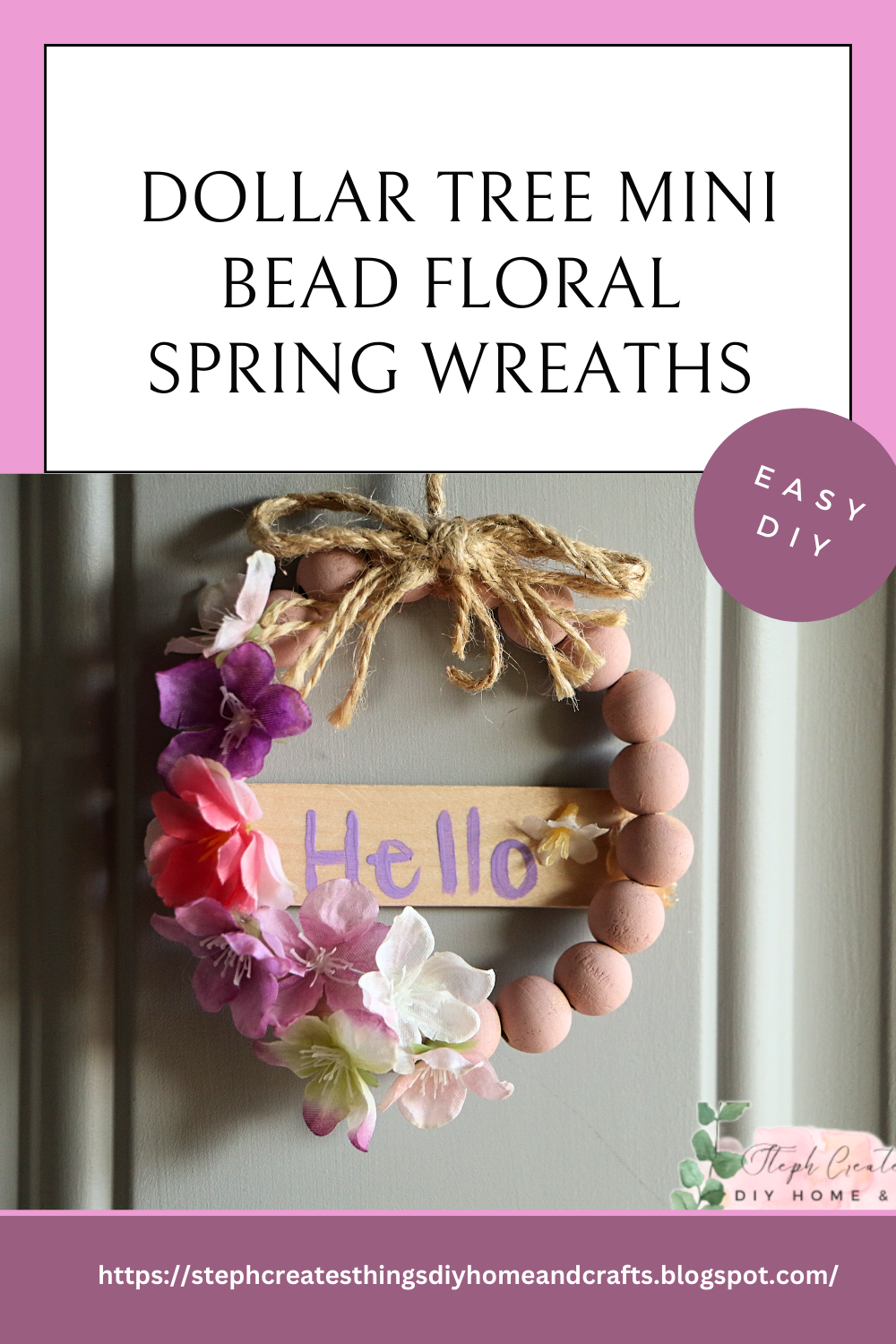 Dollar Tree Mini Bead Floral Spring Wreaths | FaveCrafts.com