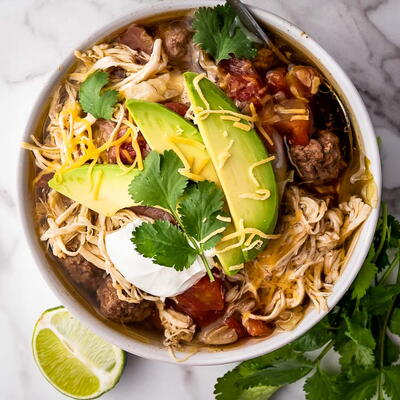 Hearty Slow Cooker Chicken Taco Soup