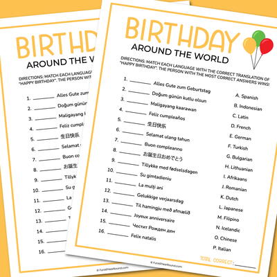 Birthday Around The World