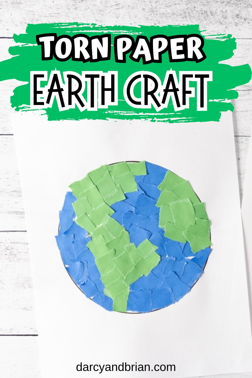 Torn Paper Earth Craft | AllFreeHolidayCrafts.com