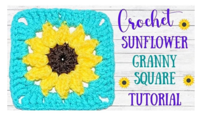 Crochet Sunflower Granny Square