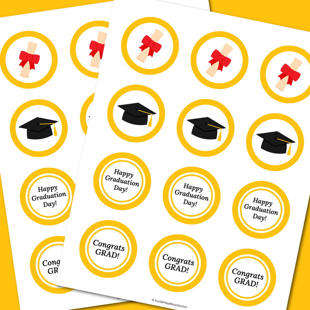 Graduation Cupcake Toppers | DIYIdeaCenter.com
