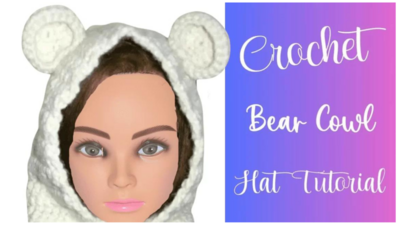 Crochet Hooded Bear Cowl