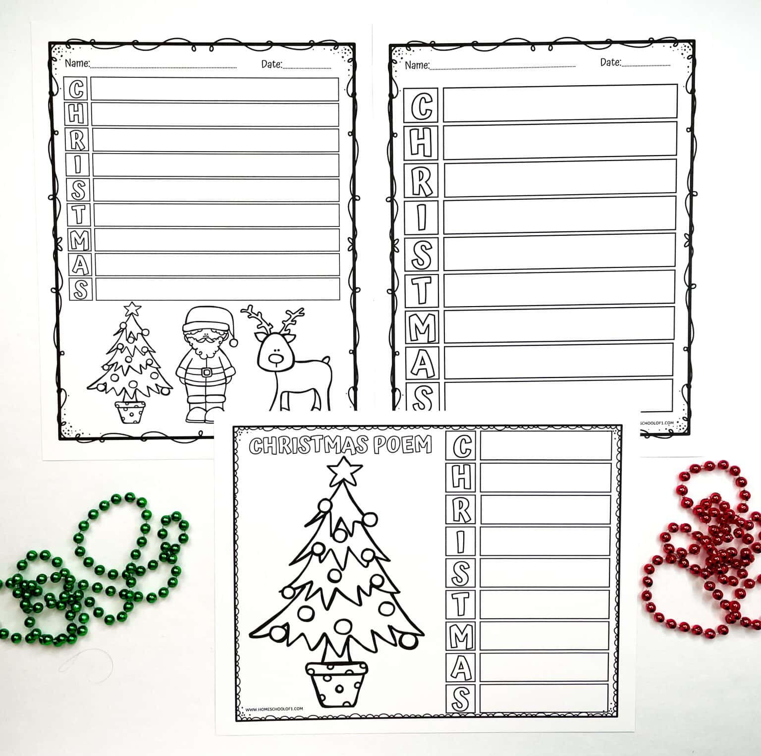 Free Christmas Acrostic Poem Template For Kids 