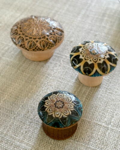 Decoupaged Wooden Knobs