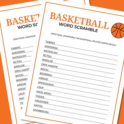 Basketball Word Scramble