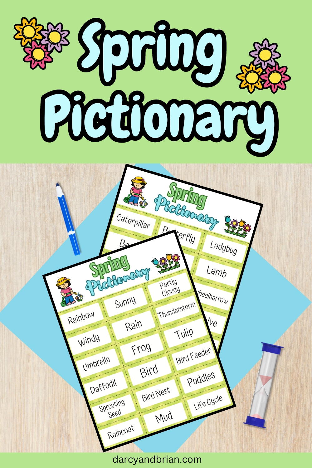Pictionary Ideas Springtime Spring Pictionary Words | AllFreePaperCrafts.com