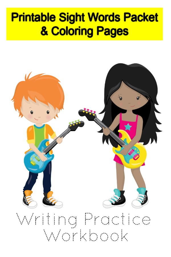 Rock Star Themed Printable Sight Words Workbook 