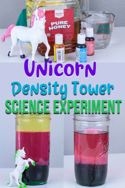 Unicorn Density Tower Science Experiment For Kids