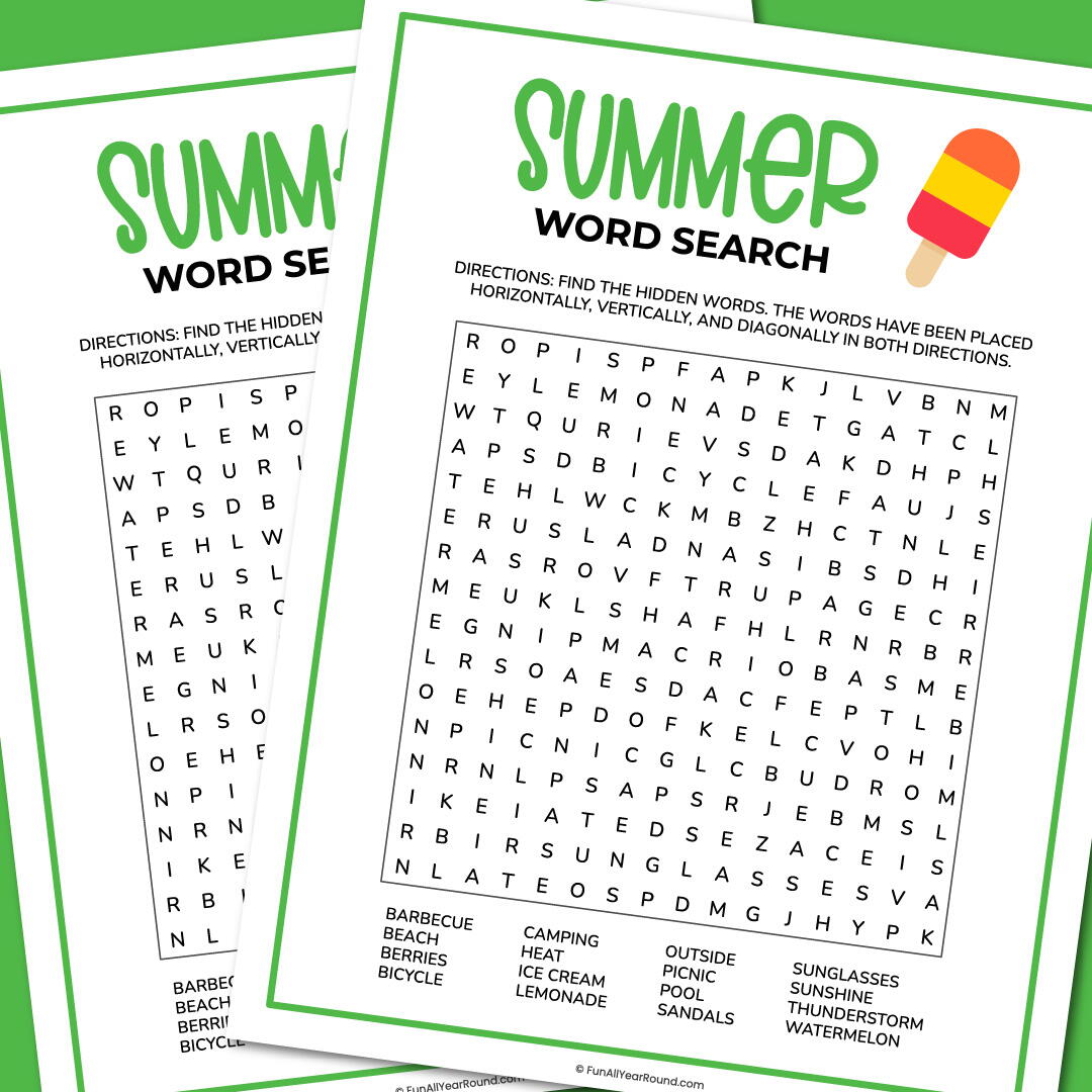 Summer Word Search 