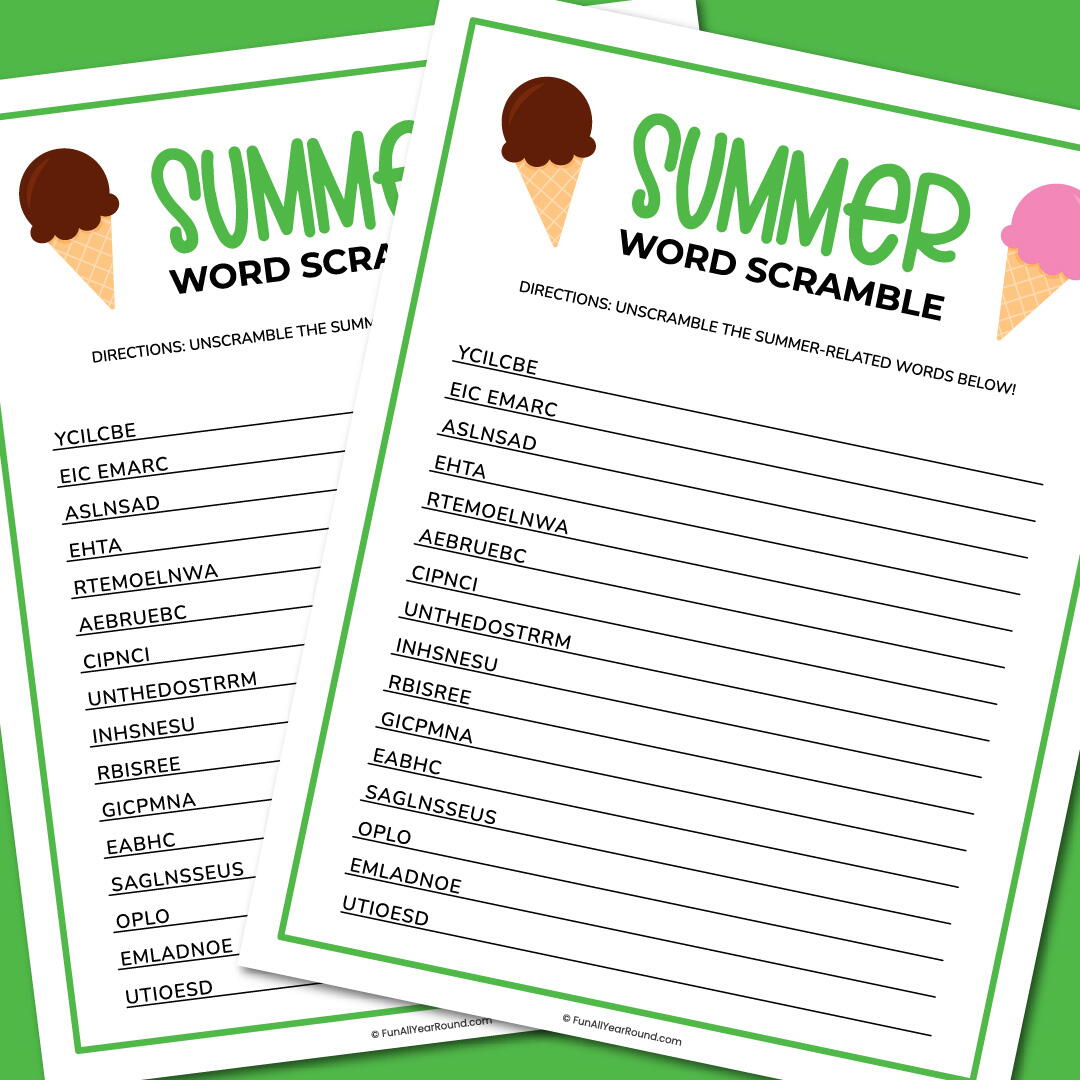 Summer Word Scramble | AllFreePaperCrafts.com summer-word-scramble-allfreepapercrafts-com
