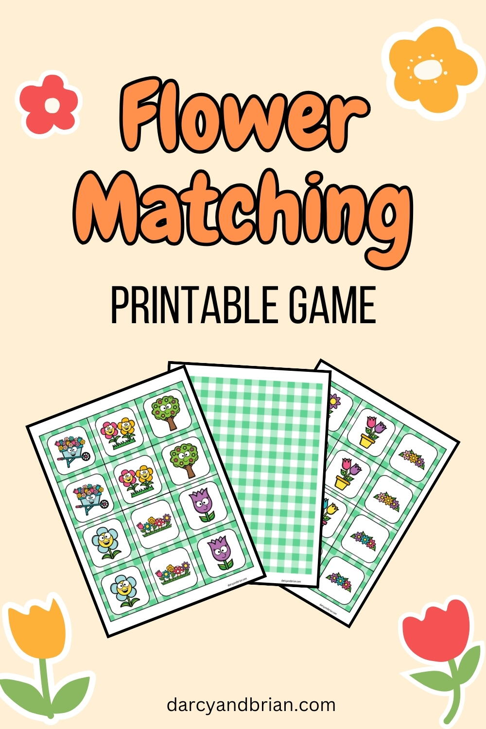 Flower Matching Game Printable AllFreePaperCrafts com