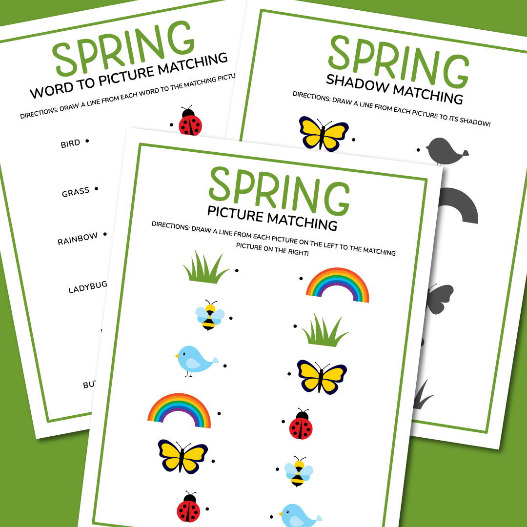 Spring Matching Worksheets | AllFreeKidsCrafts.com