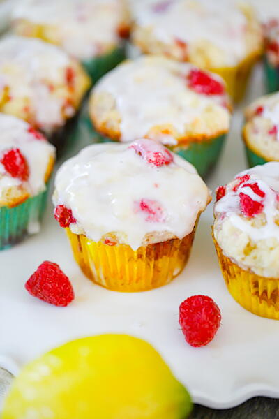 Lemon Raspberry Yogurt Muffins
