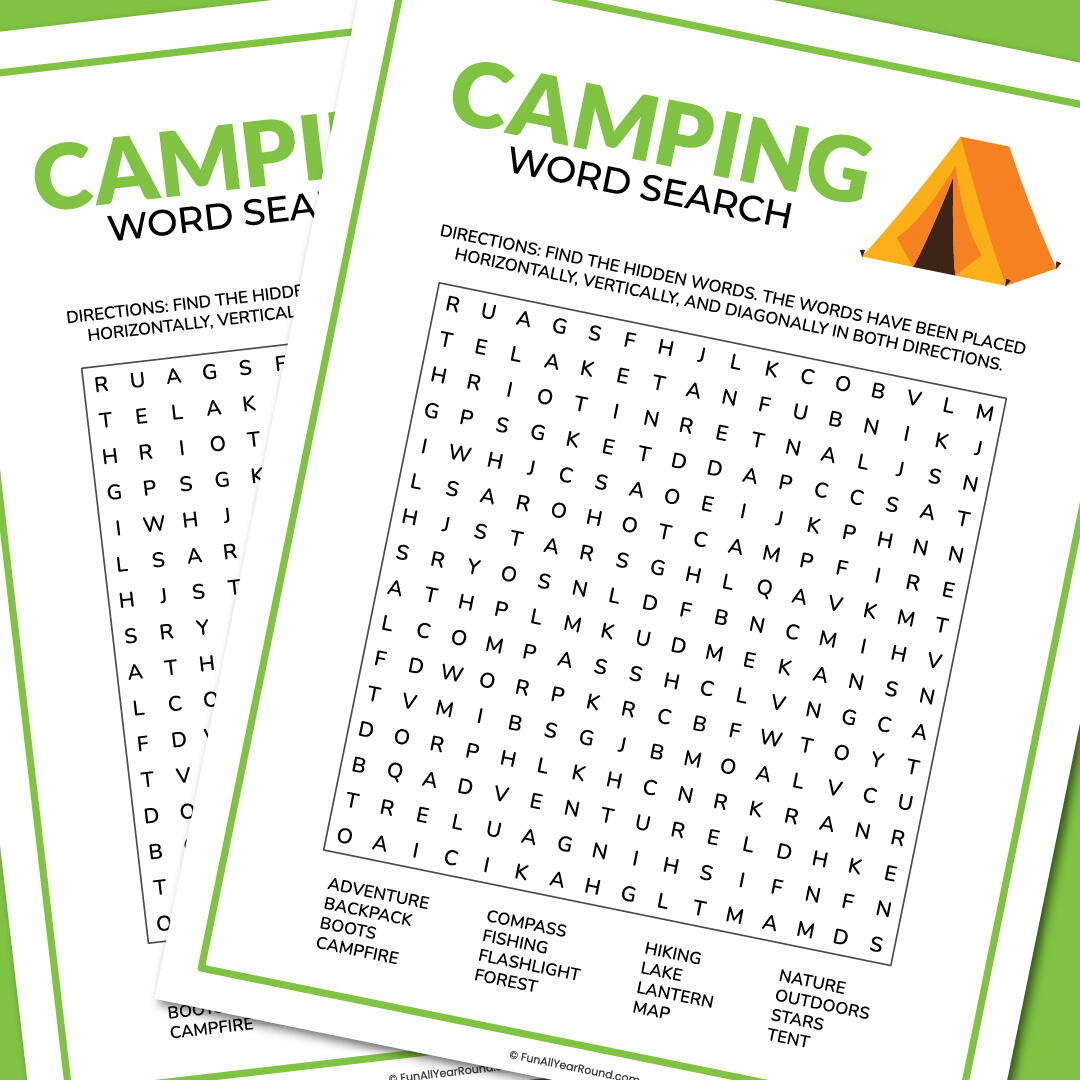 Camping Word Search | AllFreePaperCrafts.com camping-word-search-allfreepapercrafts-com